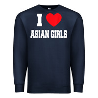 Navy i love asian girls t shirt Premium Sweatshirt - linhVisuals