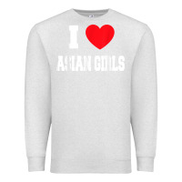 Oatmeal Heather i love asian girls t shirt Premium Sweatshirt - linhVisuals