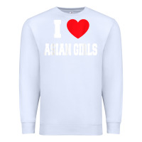 White i love asian girls t shirt Premium Sweatshirt - linhVisuals