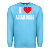 Ocean Blue i love asian girls t shirt Premium Sweatshirt - linhVisuals