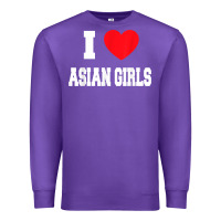 Purple i love asian girls t shirt Premium Sweatshirt - linhVisuals