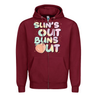 Burgundy sun's out buns out Zipper Hoodie - JahusDesignShop