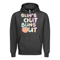 Charcoal Heather sun's out buns out Zipper Hoodie - JahusDesignShop