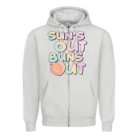 Dove Grey sun's out buns out Zipper Hoodie - JahusDesignShop