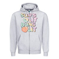 Heather Grey sun's out buns out Zipper Hoodie - JahusDesignShop