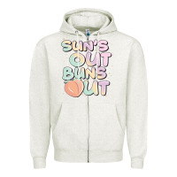 Oatmeal Heather sun's out buns out Zipper Hoodie - JahusDesignShop