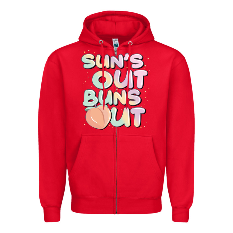 Sun's Out Buns Out Zipper Hoodie by JahusDesignShop | Teevron