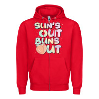 Red sun's out buns out Zipper Hoodie - JahusDesignShop