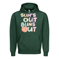 Sports Green sun's out buns out Zipper Hoodie - JahusDesignShop