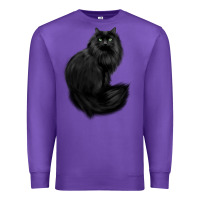 Purple black cat Premium Sweatshirt - linhVisuals