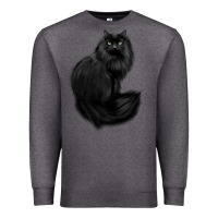 Charcoal Heather black cat Premium Sweatshirt - linhVisuals