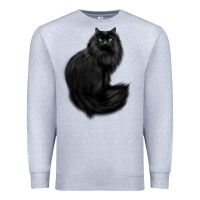 Heather Grey black cat Premium Sweatshirt - linhVisuals