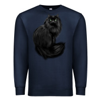 Navy black cat Premium Sweatshirt - linhVisuals