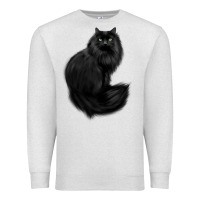 Oatmeal Heather black cat Premium Sweatshirt - linhVisuals