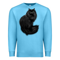 Ocean Blue black cat Premium Sweatshirt - linhVisuals