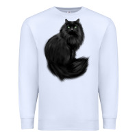 White black cat Premium Sweatshirt - linhVisuals
