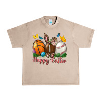 French Oak Happy Easter Sports With Butterfly Urban Heavy Tee - BundleAndBundleShop
