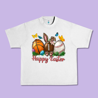 Happy Easter Sports With Butterfly Urban Heavy Tee Designed By Bundleandbundleshop
