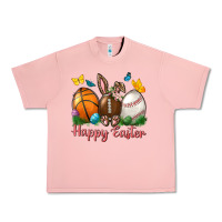 Salmon Happy Easter Sports With Butterfly Urban Heavy Tee - BundleAndBundleShop