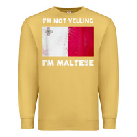Antique Gold i'm not yelling i'm maltese shirt  malta flag t shirt Premium Sweatshirt - linhVisuals