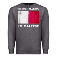 Charcoal Heather i'm not yelling i'm maltese shirt  malta flag t shirt Premium Sweatshirt - linhVisuals