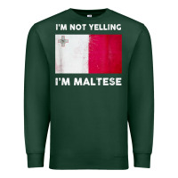 Sports Green i'm not yelling i'm maltese shirt  malta flag t shirt Premium Sweatshirt - linhVisuals