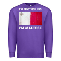 Purple i'm not yelling i'm maltese shirt  malta flag t shirt Premium Sweatshirt - linhVisuals