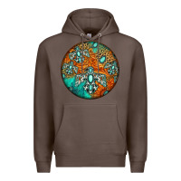 Coffee western pattern circle Premium Hoodie - Jasminsmagicworld