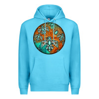Ocean Blue western pattern circle Premium Hoodie - Jasminsmagicworld