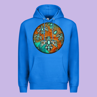 Western Pattern Circle Premium Hoodie Designed By Jasminsmagicworld