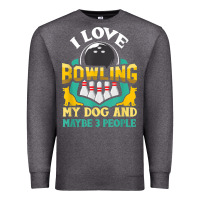 Charcoal Heather bowling shirt funny dog lover quote bowler gift t shirt Premium Sweatshirt - linhVisuals