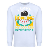 White bowling shirt funny dog lover quote bowler gift t shirt Premium Sweatshirt - linhVisuals