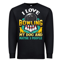 Black bowling shirt funny dog lover quote bowler gift t shirt Premium Sweatshirt - linhVisuals