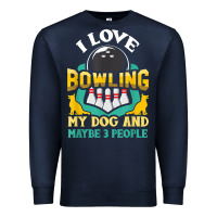Navy bowling shirt funny dog lover quote bowler gift t shirt Premium Sweatshirt - linhVisuals
