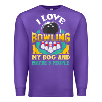 Purple bowling shirt funny dog lover quote bowler gift t shirt Premium Sweatshirt - linhVisuals