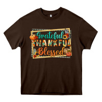 Chocolate Brown thankful grateful blessed Heavy Core Tee - CowGirlArtShop