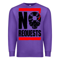 Purple no requests dj turntable vinyl record Premium Sweatshirt - linhVisuals