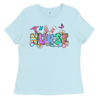 Baby Blue Easter Nurse Ladies Tee - OliviaCreatesArt