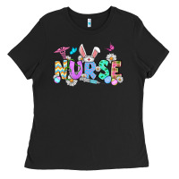 Black Easter Nurse Ladies Tee - OliviaCreatesArt
