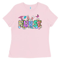 Bubblegum Pink Easter Nurse Ladies Tee - OliviaCreatesArt