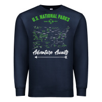 Navy national parks adventure lover camping hiking camper fan t shirt Premium Sweatshirt - linhVisuals