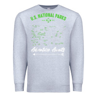 Heather Grey national parks adventure lover camping hiking camper fan t shirt Premium Sweatshirt - linhVisuals