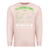 Pale Pink national parks adventure lover camping hiking camper fan t shirt Premium Sweatshirt - linhVisuals