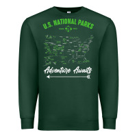 Sports Green national parks adventure lover camping hiking camper fan t shirt Premium Sweatshirt - linhVisuals