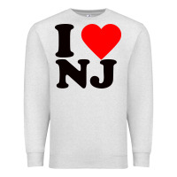 Oatmeal Heather i love nj Premium Sweatshirt - linhVisuals