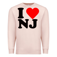 Pale Pink i love nj Premium Sweatshirt - linhVisuals