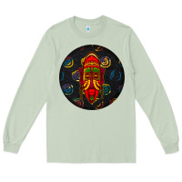 Matcha african masks round earrings 2 Long Sleeve Tee - BundleAndBundleShop