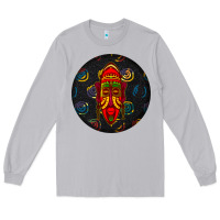 Moon Dust african masks round earrings 2 Long Sleeve Tee - BundleAndBundleShop