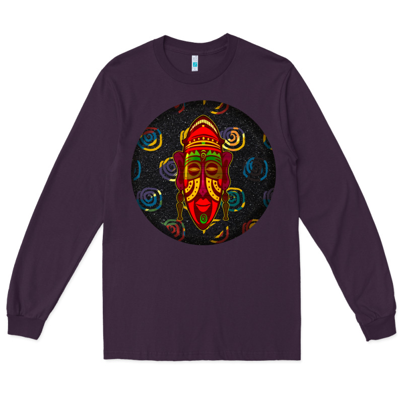 African Masks Round Earrings 2 Long Sleeve Tee by BundleAndBundleShop | Teevron