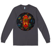 Smoke african masks round earrings 2 Long Sleeve Tee - BundleAndBundleShop